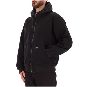 Giubbino nero con cappuccio e coulisse