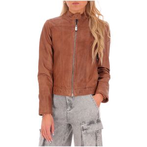 Giacca Adelia in pelle marrone