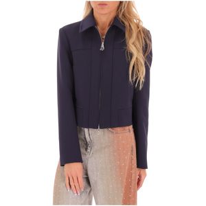 Blue jacket with logo slider