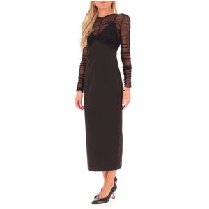 Long black dress with transparent detail
