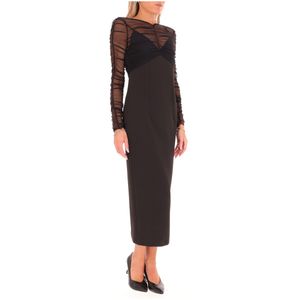 Long black dress with transparent detail