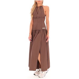 Sensual brown cotton dress