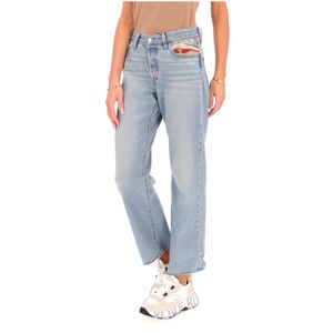Jeans con decorazione ricamo blu