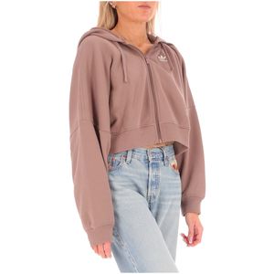 Felpa marrone con cappuccio in cotone