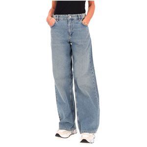 Baggy jeans with jewel logo hooks on the sides