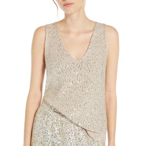 Top Colomba grigio con paillettes