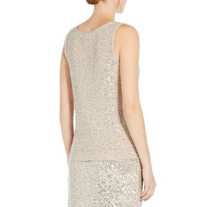 Top Colomba grigio con paillettes