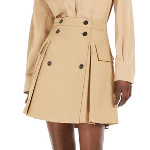 Zebio short beige cotton skirt