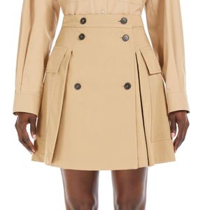 Zebio short beige cotton skirt