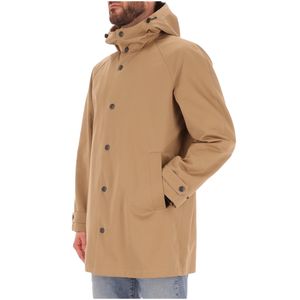 Gabardine parka with hood