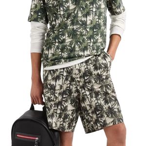 Bermuda in cotone con stampa all over