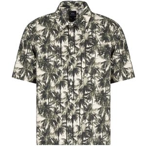 Camicia a maniche corte con fantasia all over