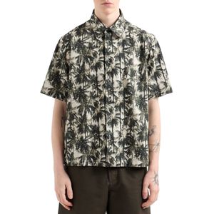 Camicia a maniche corte con fantasia all over
