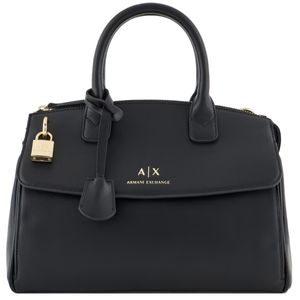 Borsa a mano nera a bauletto