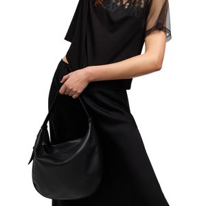 Black Hobo Bag with Zip