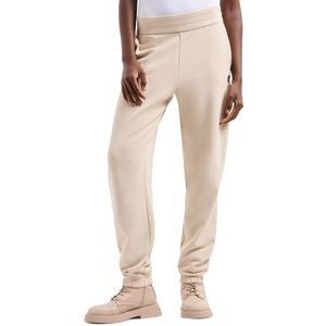 Jogger beige in cotone con logo