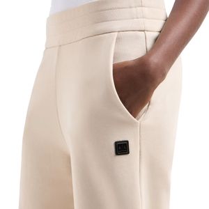 Jogger beige in cotone con logo