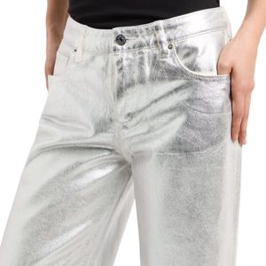 Pantaloni in cotone rigido argentato
