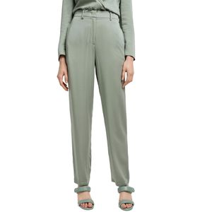 Green trousers with belt loops