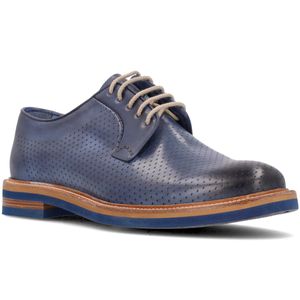 Lace-up perforated in solid color leather