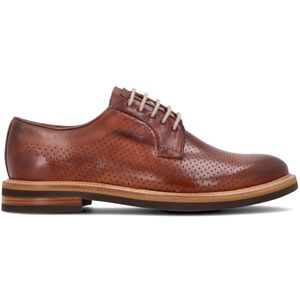 Lace-up perforated in solid color leather