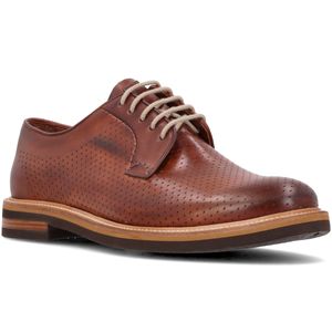 Lace-up perforated in solid color leather