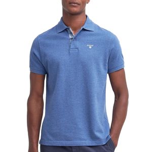 Polo in cotone con stampe tartan nel colletto