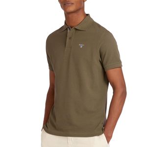 Polo in cotone con stampe tartan nel colletto