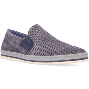Suede slip-on with perforated insert