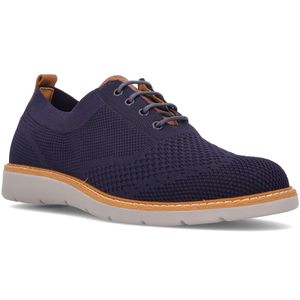 Navy lace-up in stretch fabric
