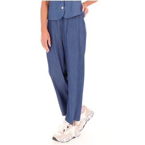 Pantaloni con vita elasticizzata e piega stirata