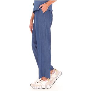 Pantaloni con vita elasticizzata e piega stirata