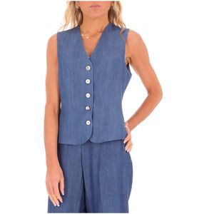 Gilet in denim con chiusura a bottoni