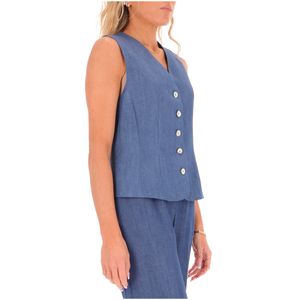 Gilet in denim con chiusura a bottoni
