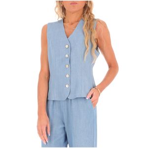 Gilet in denim con chiusura a bottoni