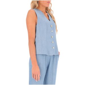 Gilet in denim con chiusura a bottoni
