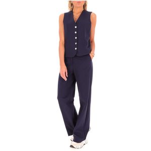 Gilet in cotone con chiusura a bottoni