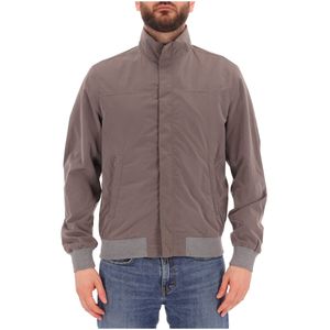 Grey nylon jacket with ribbed edges