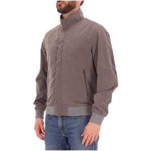 Grey nylon jacket with ribbed edges