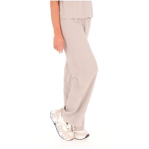 Pantaloni grigi a righe con passanti in vita