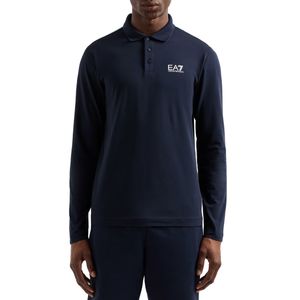 Polo blu a maniche lunghe Core Identity
