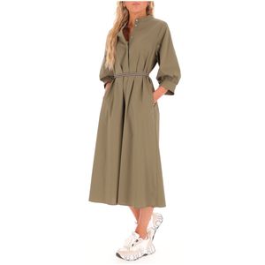 Long cotton dress with 3/4 sleeves