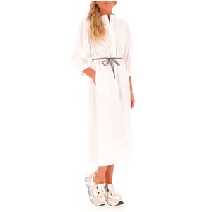 Long cotton dress with 3/4 sleeves