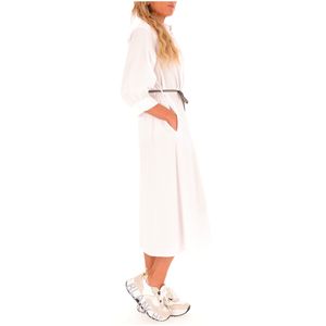 Long cotton dress with 3/4 sleeves