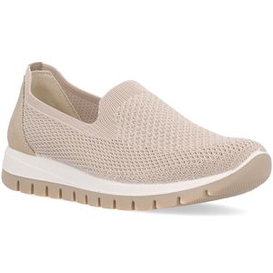Sneakers beige in tessuto con glitter