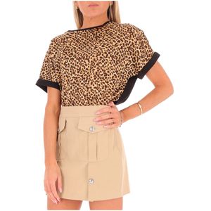 Animal print cotton t-shirt