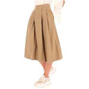 Gonna verde in cotone con zip