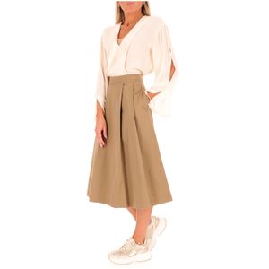Beige V-neck blouse