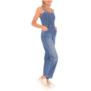 Tuta in denim con fascia intrecciata