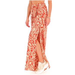 Pantaloni con fantasia floreale e coulisse